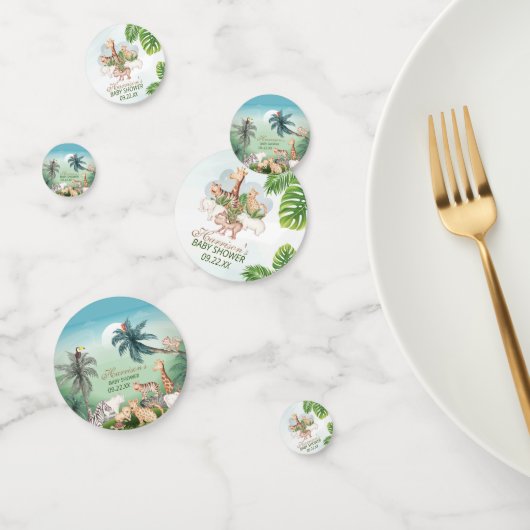 Waldtiere Jungle Greenery Kinderdusche Konfetti (Gruppe)