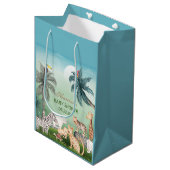 Waldtiere Jungle Greenery Kinderdusche Mittlere Geschenktüte (Vorderseite Schrägansicht)