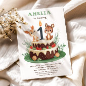 Waldtiere Kind zum ersten Geburtstag Einladung