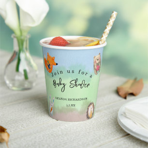 Waldtiere Kinderdusche Pappbecher