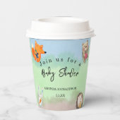 Waldtiere Kinderdusche Pappbecher (Rückseite)