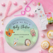 Waldtiere Kinderdusche Pappteller (Party)