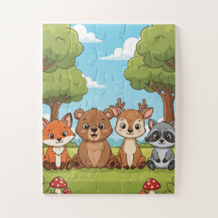 Waldtiere Kinderpuzzle Süßer Fuchs Bär Hirsch Puzzle
