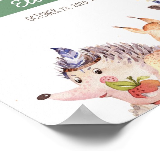 Waldtiere Kinderzimmer Name Wall Art Poster (Ecke)