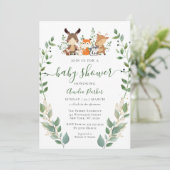 Waldtiere Kleindusche für Waldtiere Einladung (Stehend Vorderseite)