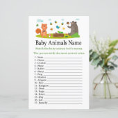 Waldtiere Kleintiere Name Game (Stehend Vorderseite)