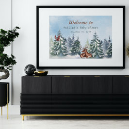 Waldtiere Landschaft Abenteuer Kinderdusche Banner