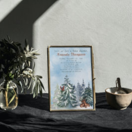 Waldtiere Landschaft Abenteuer Kinderdusche Einladung