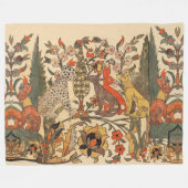 WALDTIERE, LEOPARD, JACKALS, RABBITS, BLUME FLEECEDECKE (Vorderseite (Horizontal))