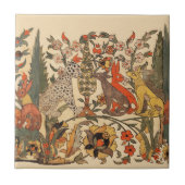 WALDTIERE, LEOPARD, JACKALS, RABBITS, BLUME FLIESE (Vorderseite)