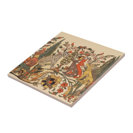 WALDTIERE, LEOPARD, JACKALS, RABBITS, BLUME FLIESE (Seite)