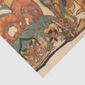 WALDTIERE, LEOPARD, JACKALS, RABBITS, BLUME SEIDENPAPIER (Detail)