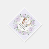 Waldtiere Lila Blumenkrautjunge Serviette (Ecke)