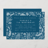 Waldtiere Linocut Border Mitteilungskarte (Vorne/Hinten)