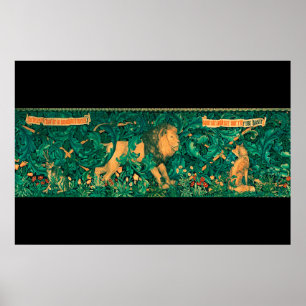 Waldtiere, Löwe, W.Morris Digitale Ausarbeitung Poster