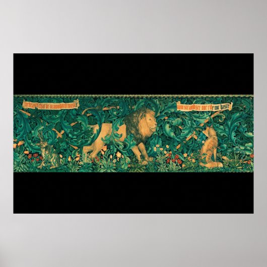 Waldtiere, Löwen, W.Morris Digitale Ausarbeitung Poster (Vorne)