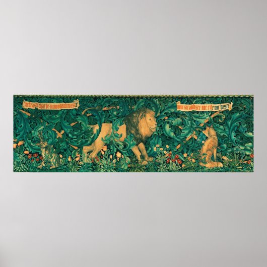 Waldtiere, Löwen, W.Morris Digitale Ausarbeitung Poster (Vorne)