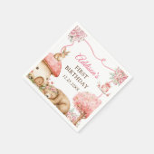 Waldtiere Mädchen 1. Geburtstagsfeier Serviette (Ecke)