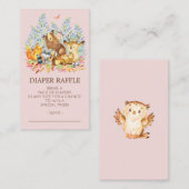 Waldtiere Mädchen Duschschläfer Raffle Ticket Begleitkarte (Vorne/Hinten)