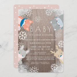 Waldtiere Maske Rosa-Drive-by-Baby-Dusche Einladung