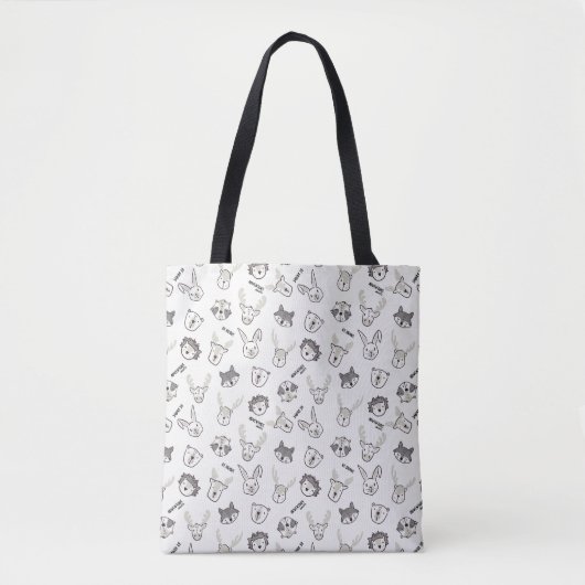 Waldtiere minimalist Neutral süße Kinderstube Tasche (Vorderseite)