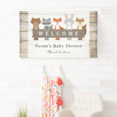 Waldtiere mit Banner, Babydusche Willkommen Banner (Insitu)