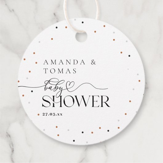 Waldtiere Moderne Babydusche Geschenkanhänger (Rückseite)