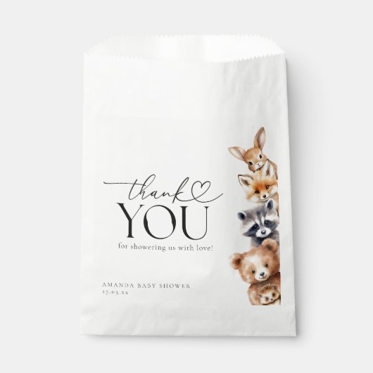 Waldtiere Moderne Babydusche Geschenktütchen (Vorderseite)