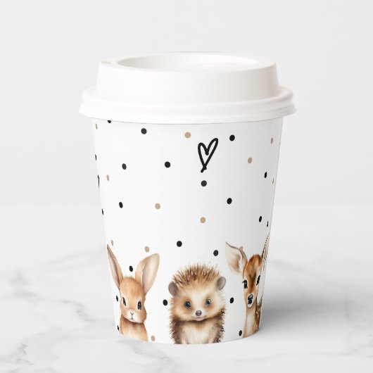 Waldtiere Moderne Babydusche Pappbecher (Rückseite)