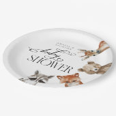 Waldtiere Moderne Babydusche Pappteller (Schrägansicht)