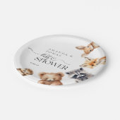 Waldtiere Moderne Babydusche Pappteller (Schrägansicht)