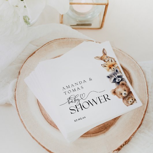 Waldtiere Moderne Babydusche Serviette