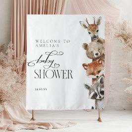 Waldtiere Moderne neutrale Babydusche Wandteppich