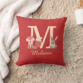 Waldtiere-Monogramm-Initiale Kissen (Decke)