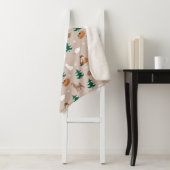 Waldtiere Muster Schnee bedeckte Bäume braun Sherpadecke (Beispiel)