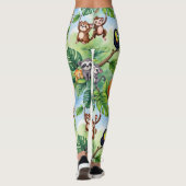 Waldtiere nahtloses Muster Leggings (Rückseite)