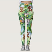 Waldtiere nahtloses Muster Leggings (Vorderseite)