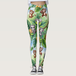 Waldtiere nahtloses Muster Leggings