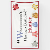 Waldtiere Name Moderne Geburtstagspartei Banner (Vertikal)