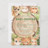 Waldtiere Naturwald Kinderdusche Einladung (Vorderseite)