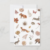 Waldtiere neutrale Babydusche Dankeskarte (Rückseite)