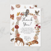 Waldtiere neutrale Babydusche Dankeskarte (Vorne/Hinten)
