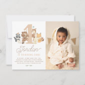 Waldtiere Niedlich Erstes Geburtstagsparty-Foto Einladung (Vorderseite)