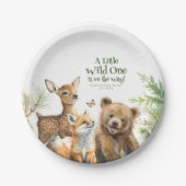 Waldtiere Niedlich kleine Wilddusche Pappteller (Vorderseite)