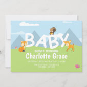 Waldtiere Niedlich Unisex Kinderdusche Einladung (Vorderseite)