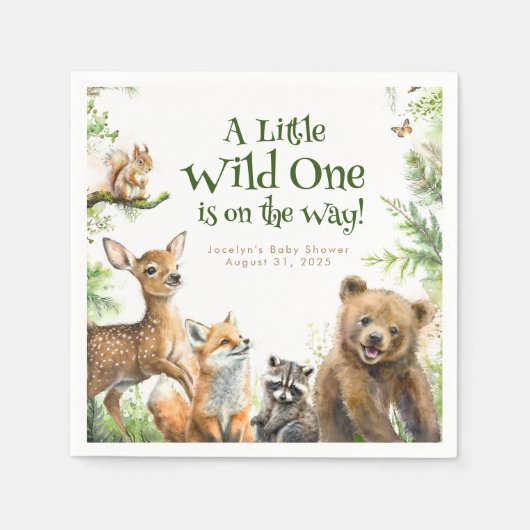 Waldtiere Niedlich Wild One Serviette (Vorderseite)