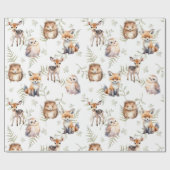 Waldtiere Niedliche Kleintiere Wasserfarbe Geschenkpapier (Flach)