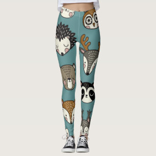 Waldtiere Niedliches Vintages Muster Leggings