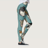 Waldtiere Niedliches Vintages Muster Leggings (Rechts)