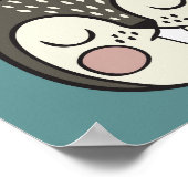 Waldtiere Niedliches Vintages Muster Poster (Ecke)